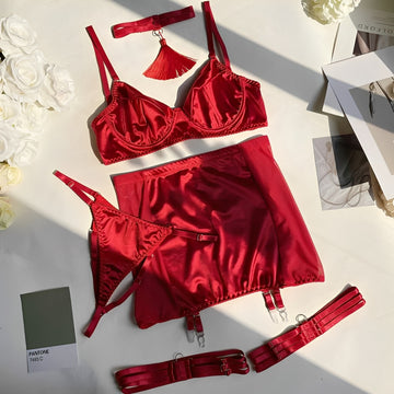 Crimson Allure Luxury Lingerie Set