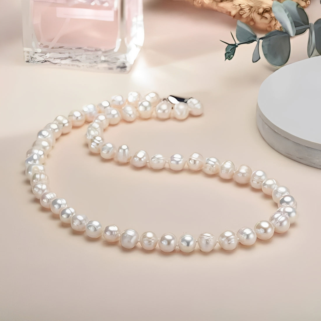 Freshwater Pearl Necklace – 925 Sterling Silver Clasp