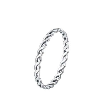 Twisted Rope Band Ring – 925 Sterling Silve