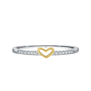 Minimalist Heart Pavé Ring – 925 Sterling Silver