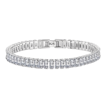 Luxury Baguette Tennis Bracelet – 925 Sterling Silver