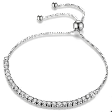 Adjustable Tennis Bracelet in 925 Sterling Silver