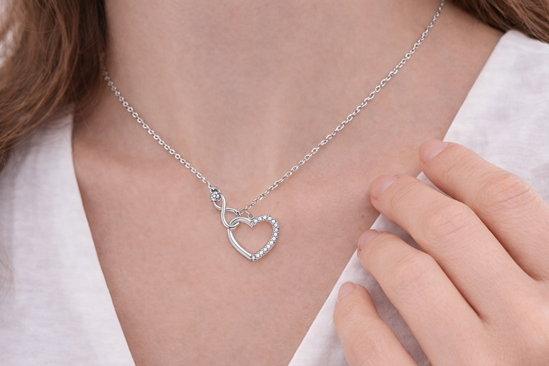 Infinity Heart Necklace in 925 Sterling Silver