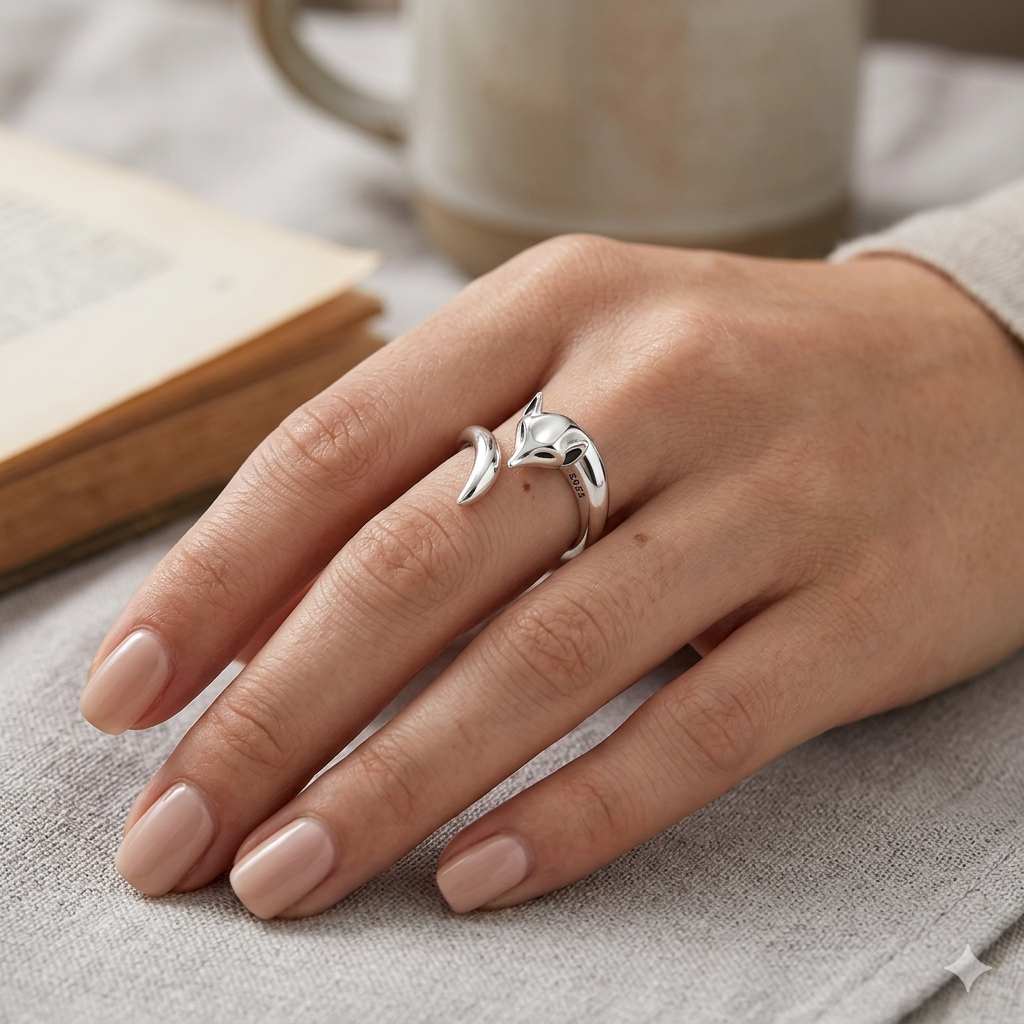 Fox Ring in 925 Sterling Silver