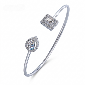 Geometric Open Cuff Bracelet – 925 Sterling Silver