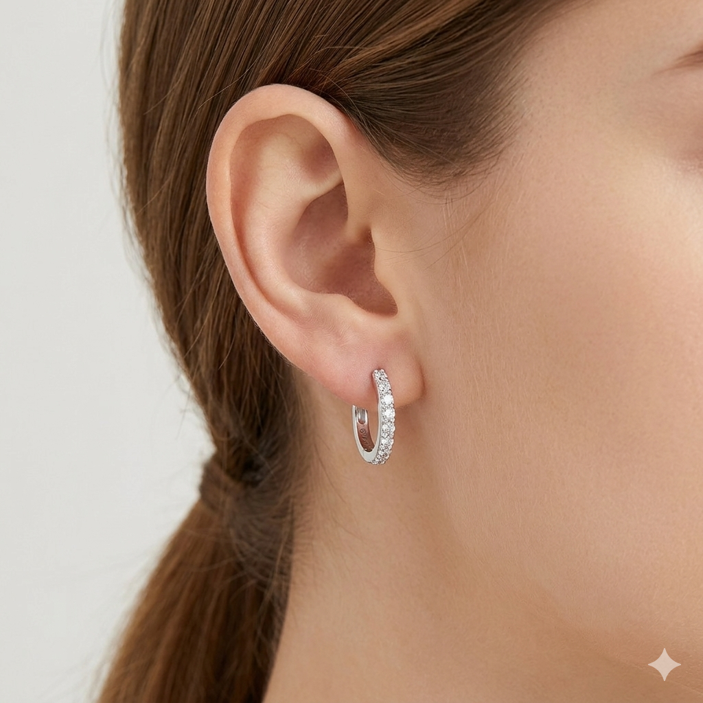 Huggie Hoop Earrings in 925 Sterling Silver