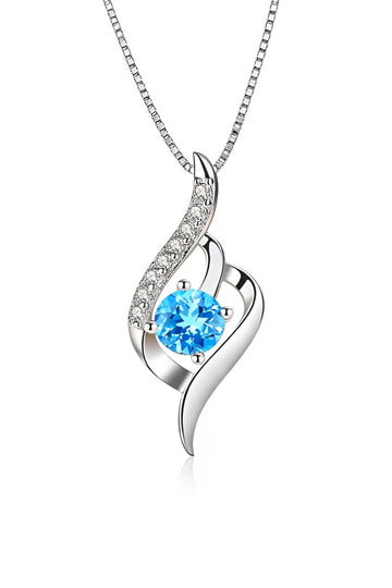 Ocean Blue Pendant Necklace in 925 Sterling Silver