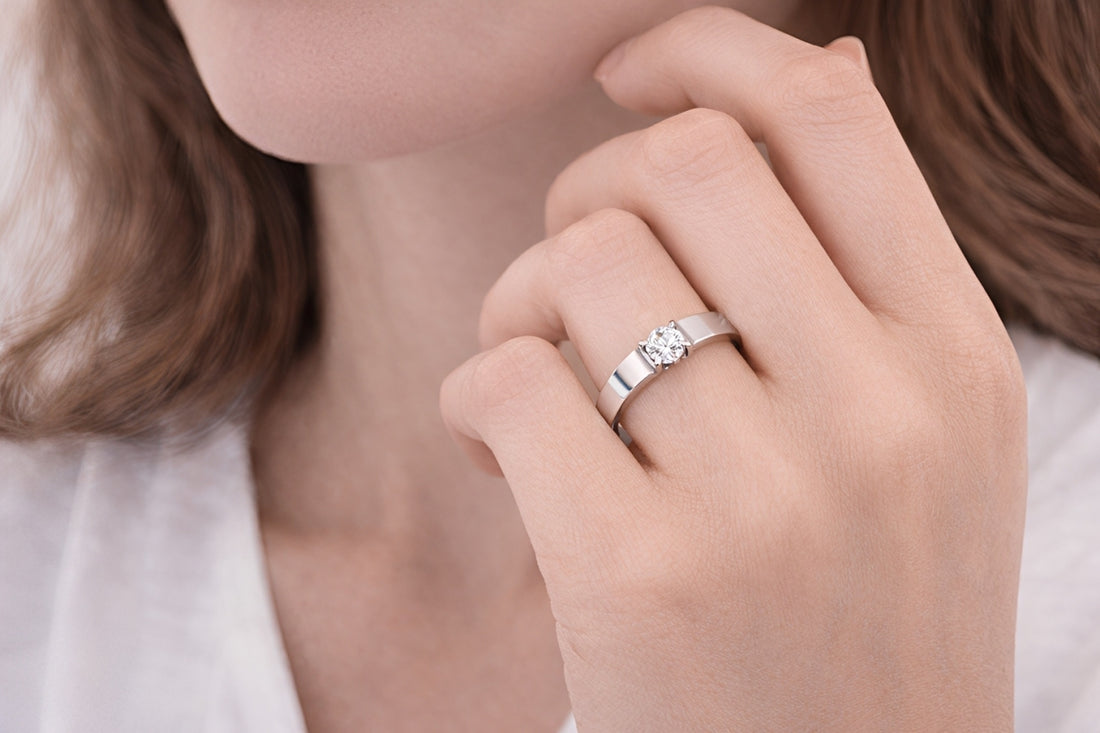 Classic 925 Sterling Silver Solitaire Ring