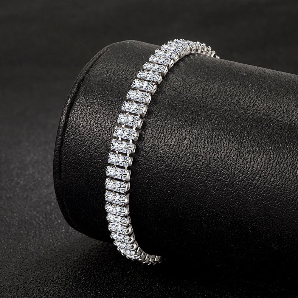 Luxury Baguette Tennis Bracelet – 925 Sterling Silver