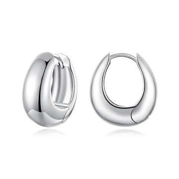 Chunky Minimalist Hoop Earrings – 925 Sterling Silver