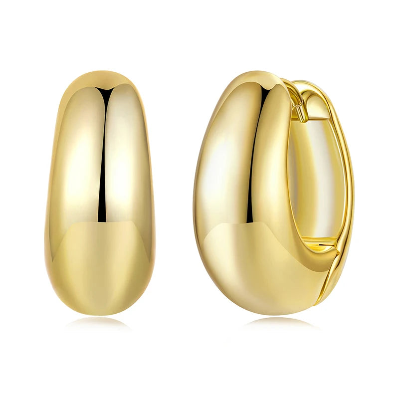 Chunky Minimalist Hoop Earrings – 925 Sterling Silver