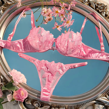 Blossom Lace Pink Lingerie Set