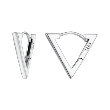 Minimal Triangle Hoop Earrings – 925 Sterling Silver