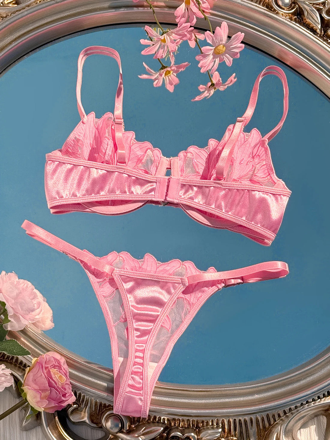Blossom Lace Pink Lingerie Set