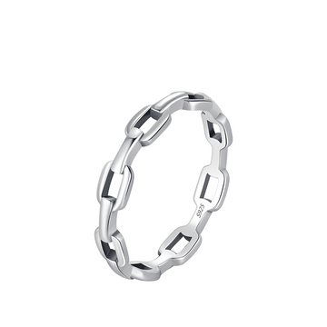 Minimalist Chain Link Ring – 925 Sterling Silver